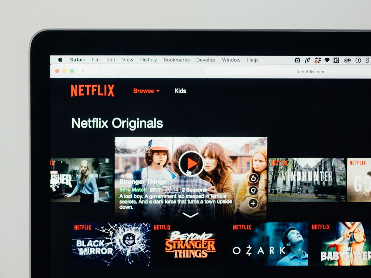The main page of Netflix on a web browser.