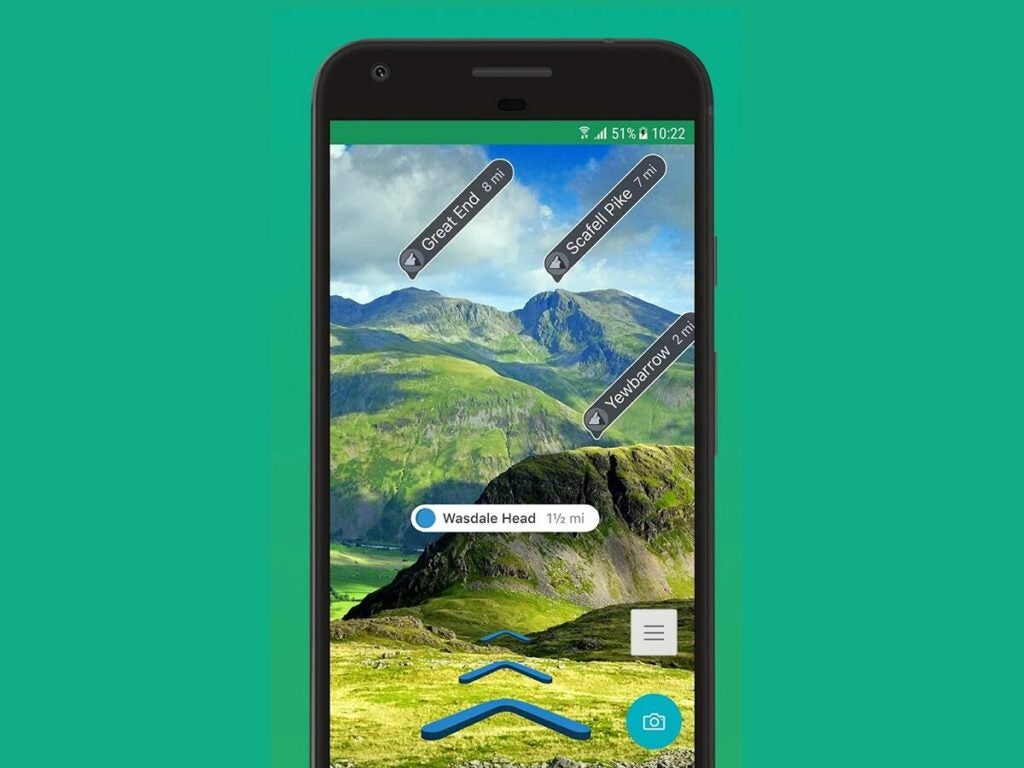 use ViewRanger augmented reality to identify mountain peaks