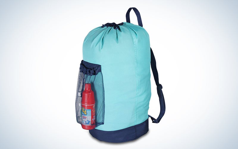 Laundry Backpack with Shoulder Straps and Mesh Pocket