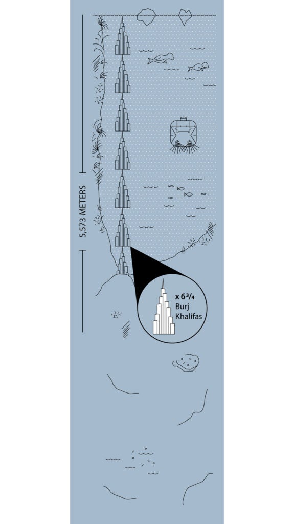 Arctic dive depth illustration
