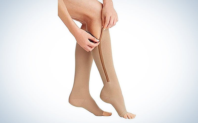 Zip Sox Socks Stretchy Zipper Leg Support