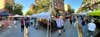 Wide and super-wide shots of a farmer's market