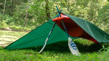 Stay warm and dry with these improvised tarp shelters