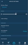 The settings panel for Amazon's Alexa on the Amazon Echo app.