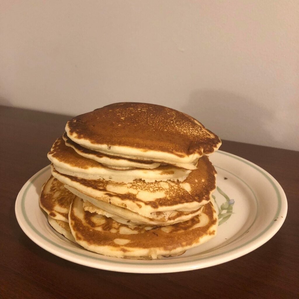 Stack of pancakes on a plate