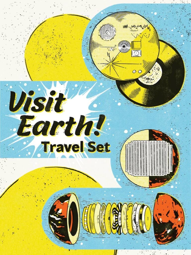 visit earth travel set illustration