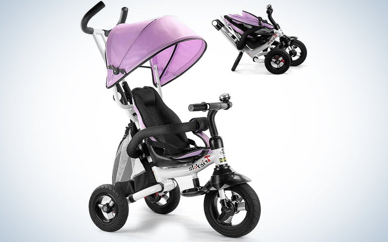 Costzon Baby Tricycle, 6-in-1 Foldable Steer Stroller