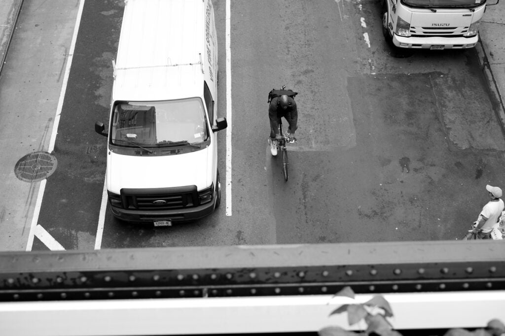 bicyclist in traffic