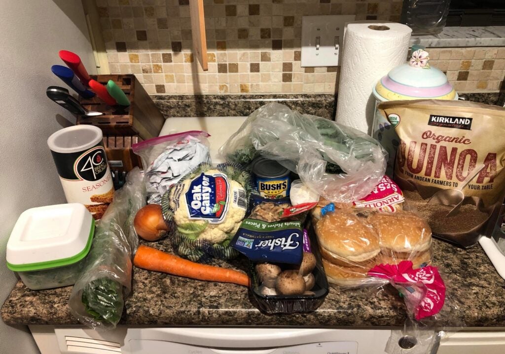 all the ingredients in this veggie burger recipe