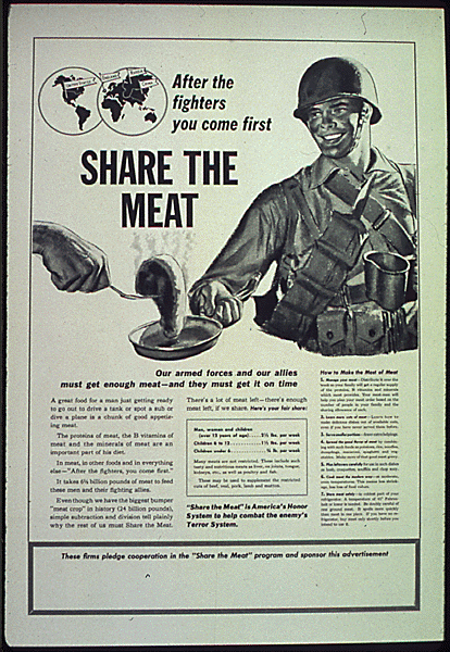 world war ii ad on rationing meat