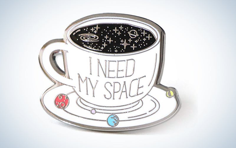 Enamel Pin I Need My Space Coffee Cup With The Solar System