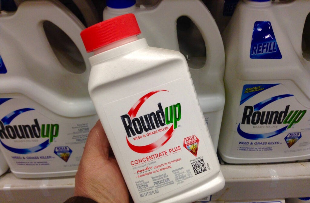 A bottle of Monsantoâs herbicide Roundup