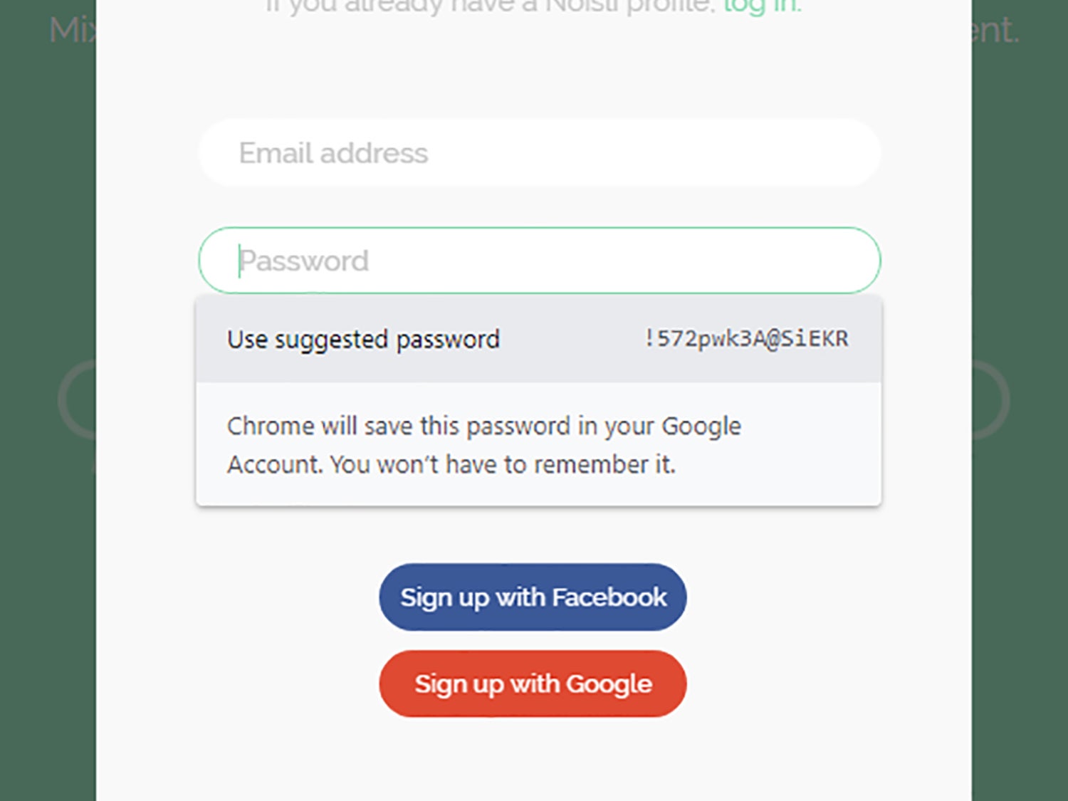 screenshot of password manager for google chrome