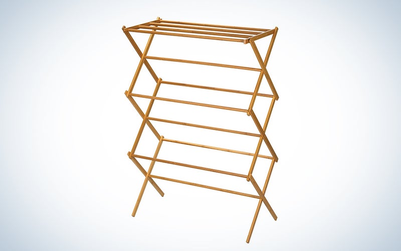 Household Essentials Indoor Folding Wooden Clothes Drying Rack