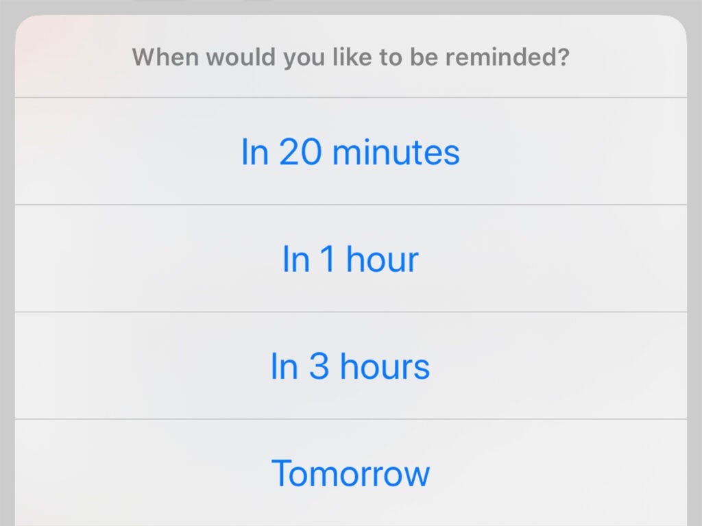 Screenshot of Slack reminders
