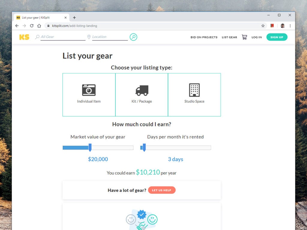 a screenshot of KitSplit's website