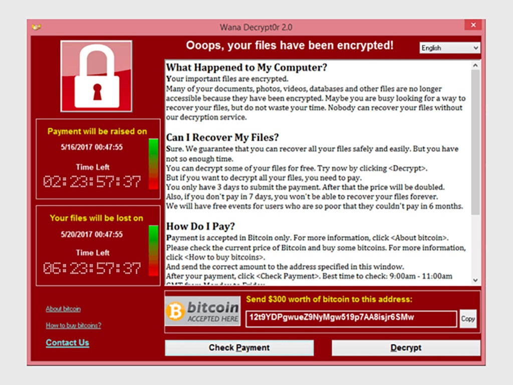 Screenshot of a ransomware
