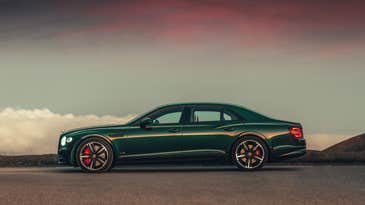 Bentley’s Flying Spur has a 207-mph top speed and dedicated champagne holders