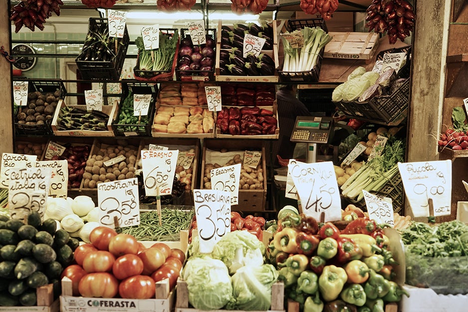 grocery stand with vegetables