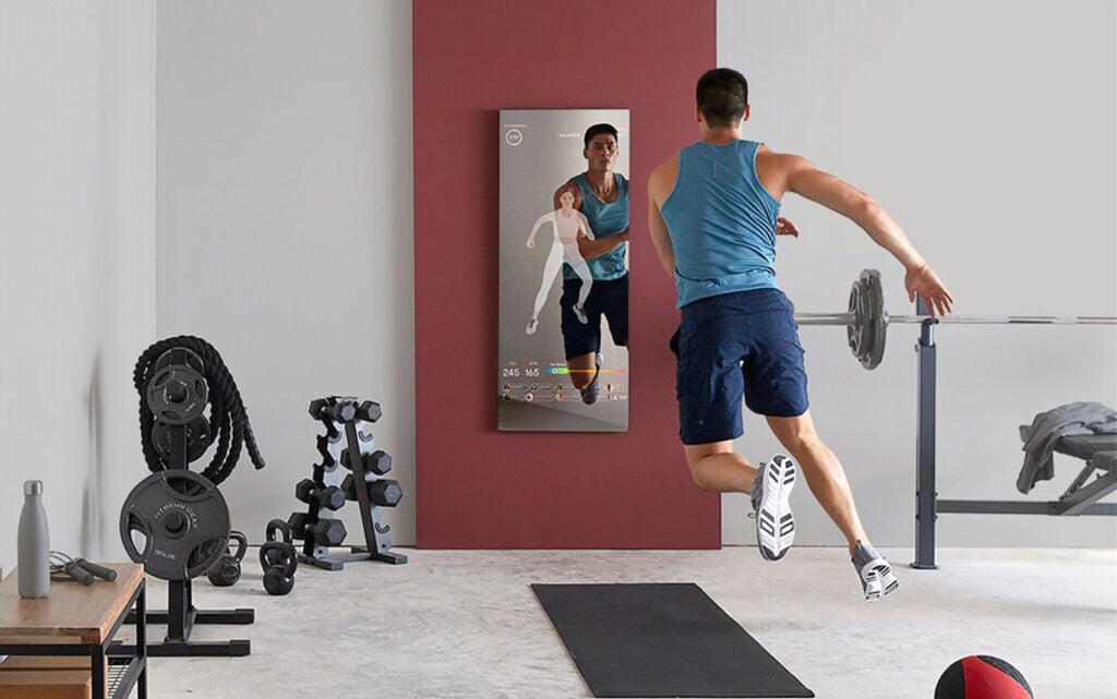 man exercising with the Smart Fitness Mirror
