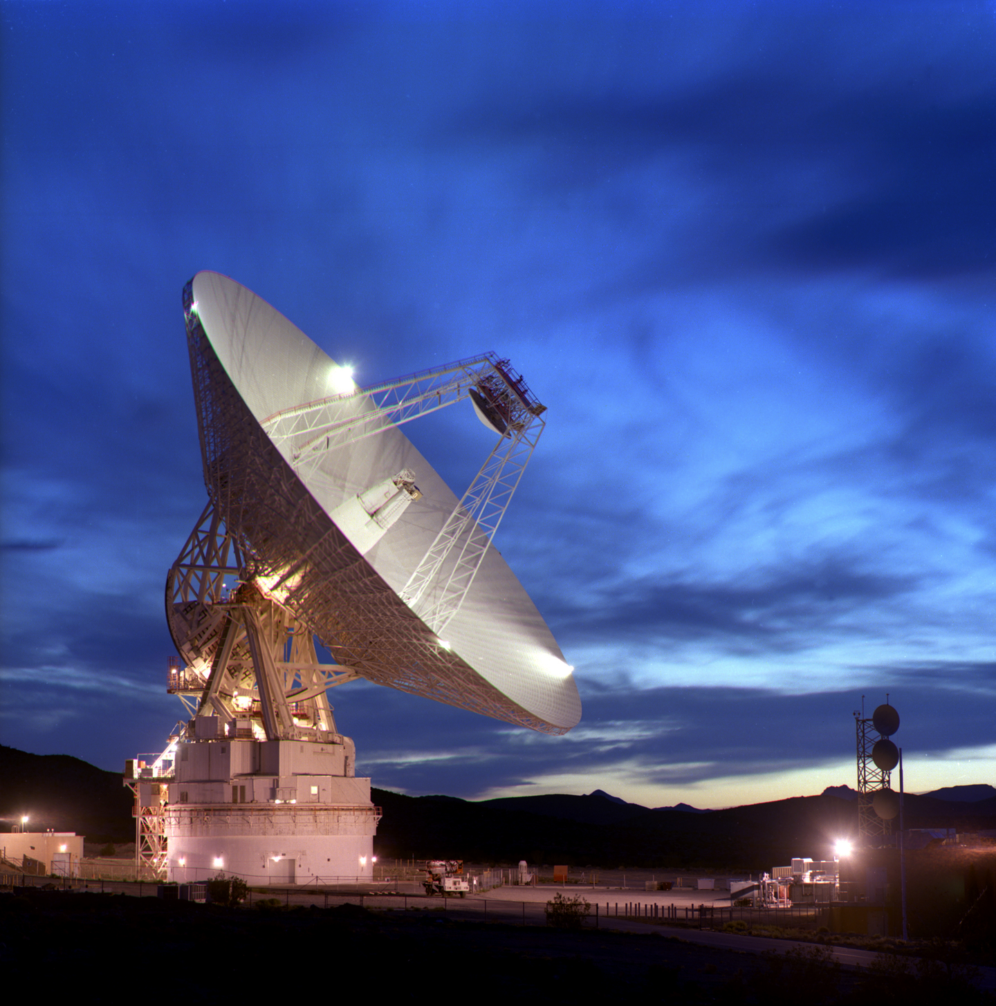 The 21-story DSS-14 dish in the Mojave Desert.
