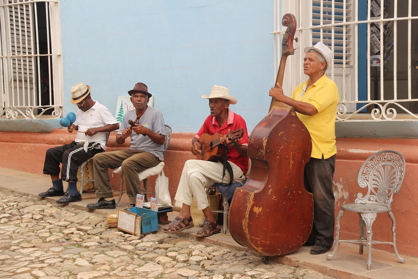 A salsa band on the street.