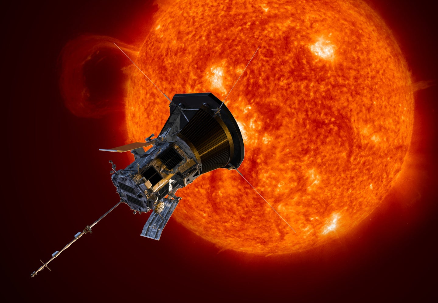illustration of a probe nearing the sun