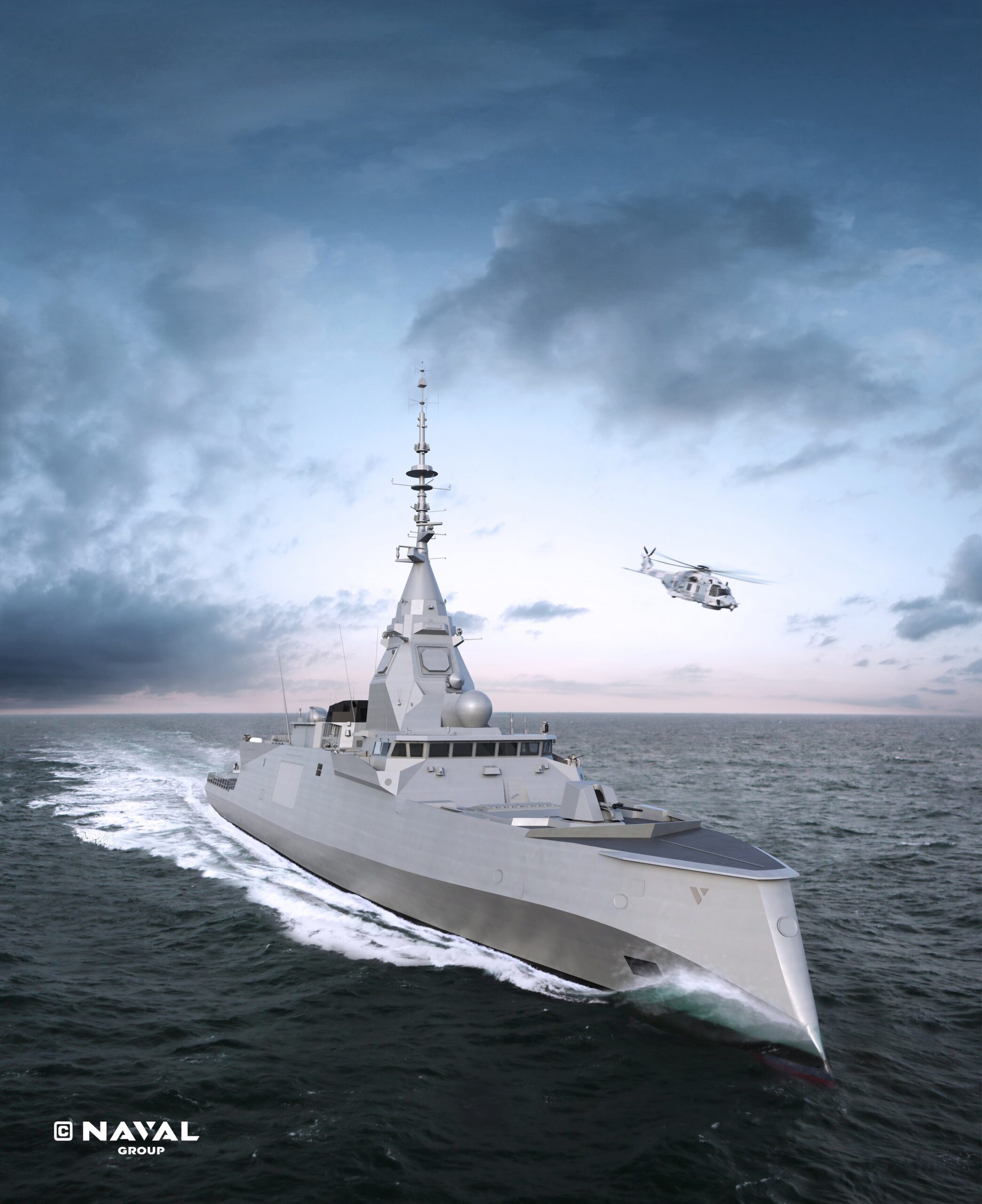 France’s new warship will have an inverted bow and 2.2-ton radar panels