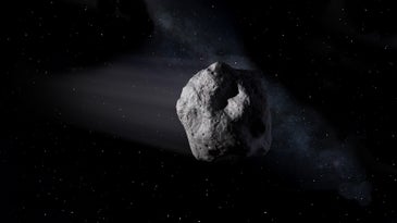 a meteorite in space