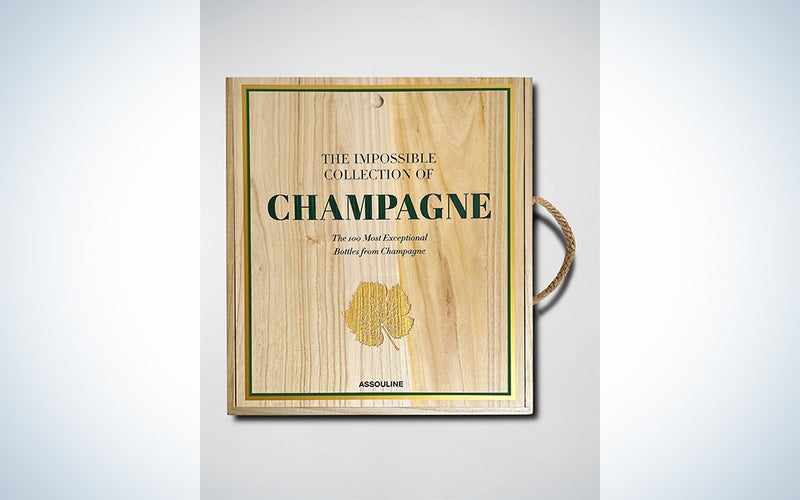 A book about Champagne on a blue and white background