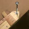 the rear lock of a chop saw jig's saw platform