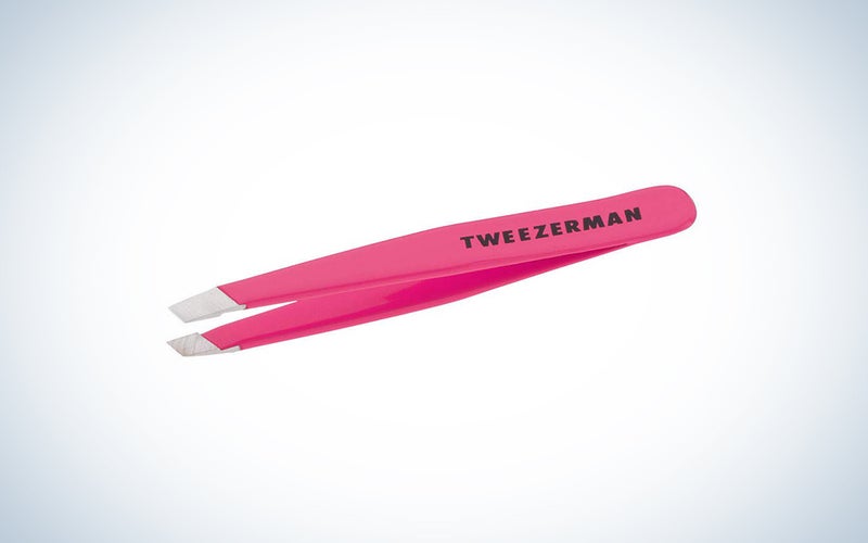 Tweezerman Neon Pink Stainless Steel Mini Slant Tweezer