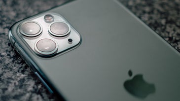 An iPhone 11's triple-lens camera