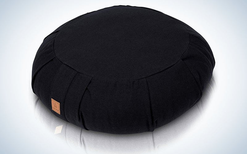 Seat Of Your Soul Meditation Cushion – 10 Colors Round Yoga Pillow; Zipper Organic Cotton Zafu Cover & Extra Liner to Adjust USA Buckwheat Hulls; Floor Pouf for Sitting Kids, Men or Women