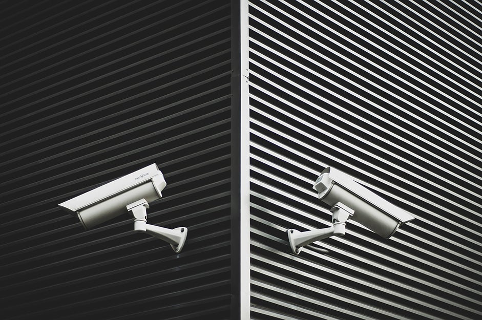 security cameras on a wall