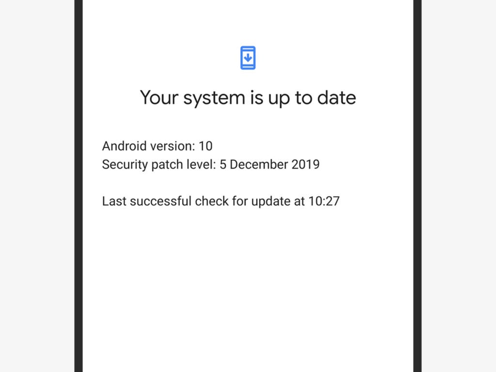 Android update screenshot
