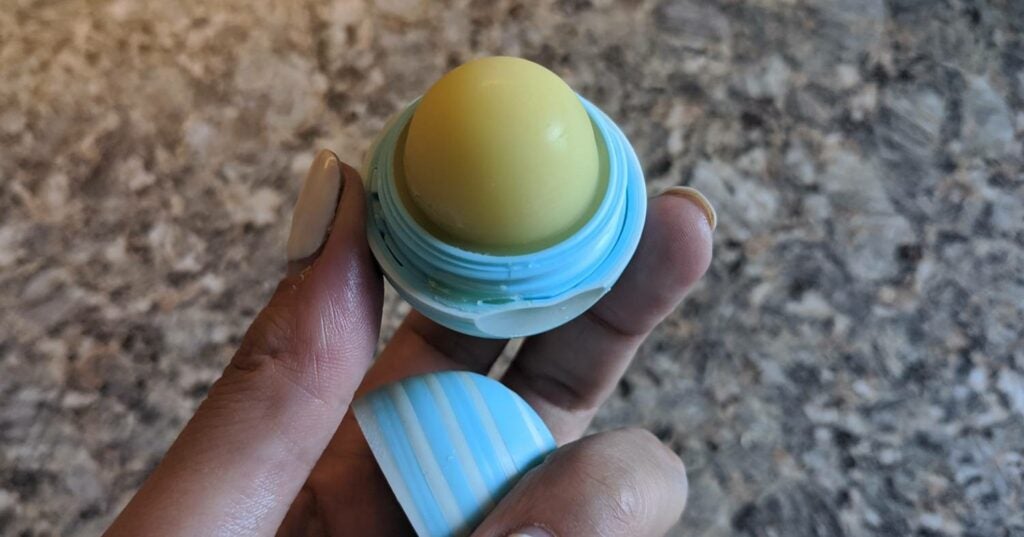 Lip balm in egg container