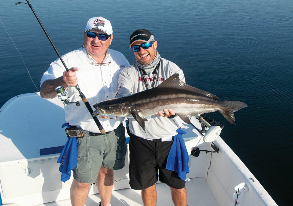 Holding a cobia