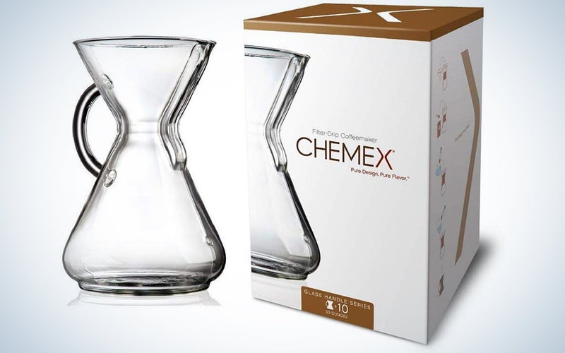 Chemex Glass Handle Pour-over Coffee Maker, 10-Cup