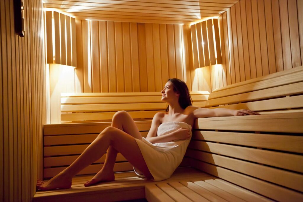 Person in sauna