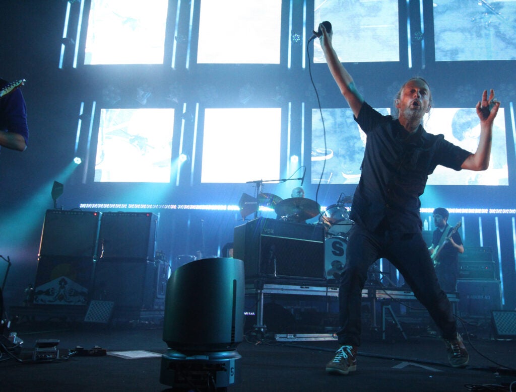 Radiohead lead Thom Yorke perform in Taipei, Taiwan.