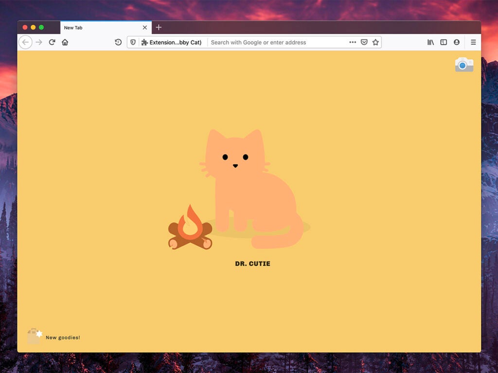 a screenshot of the new tab page browser extension Tabby Cat in Google Chrome