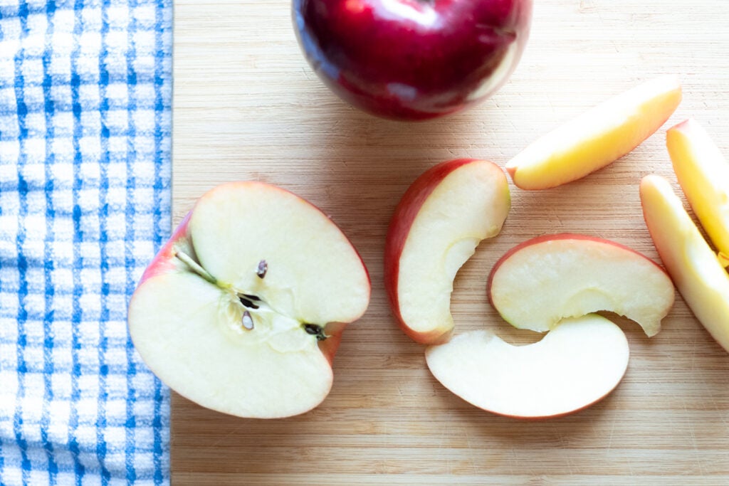 Apples cut into wedges