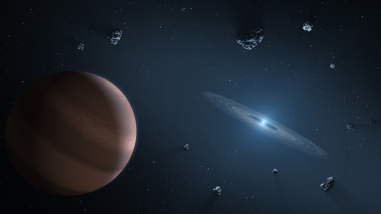 artists impression of a polluted white dwarf star