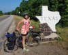 Biker by Texas state line
