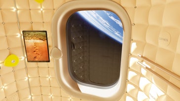 a mock up of what commercial space travel may look like