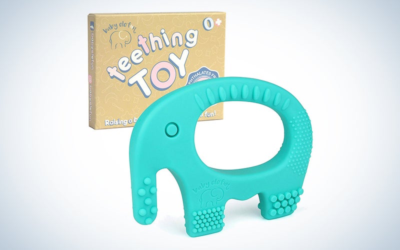 Baby Teething Toys - BPA Free Silicone Toy - Cute, Easy to Hold, Soft and Highly Effective Elephant Teether - Unique Teethers Best for 0-6 6-12 Months Boy or Girl Christmas Gifts Stocking Stuffers