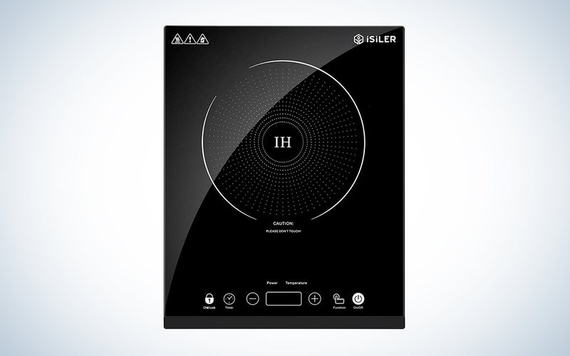 Portable Induction Cooktop, iSiLER 1800W Sensor Touch Electric Induction Cooker Cooktop with Kids Safety Lock, 18 Power 17 Temperature Setting Countertop Burner with Timer