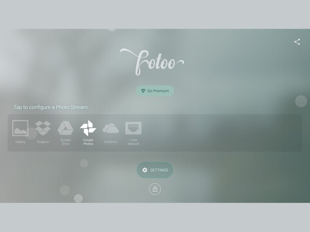 a screenshot of Fotoo on an Android TV