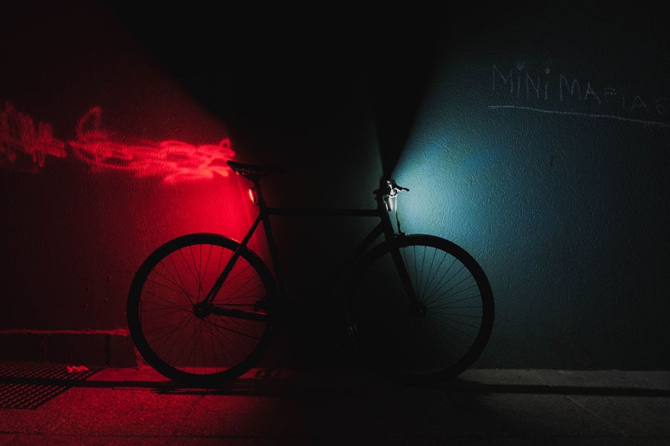 bike with lights on front and back